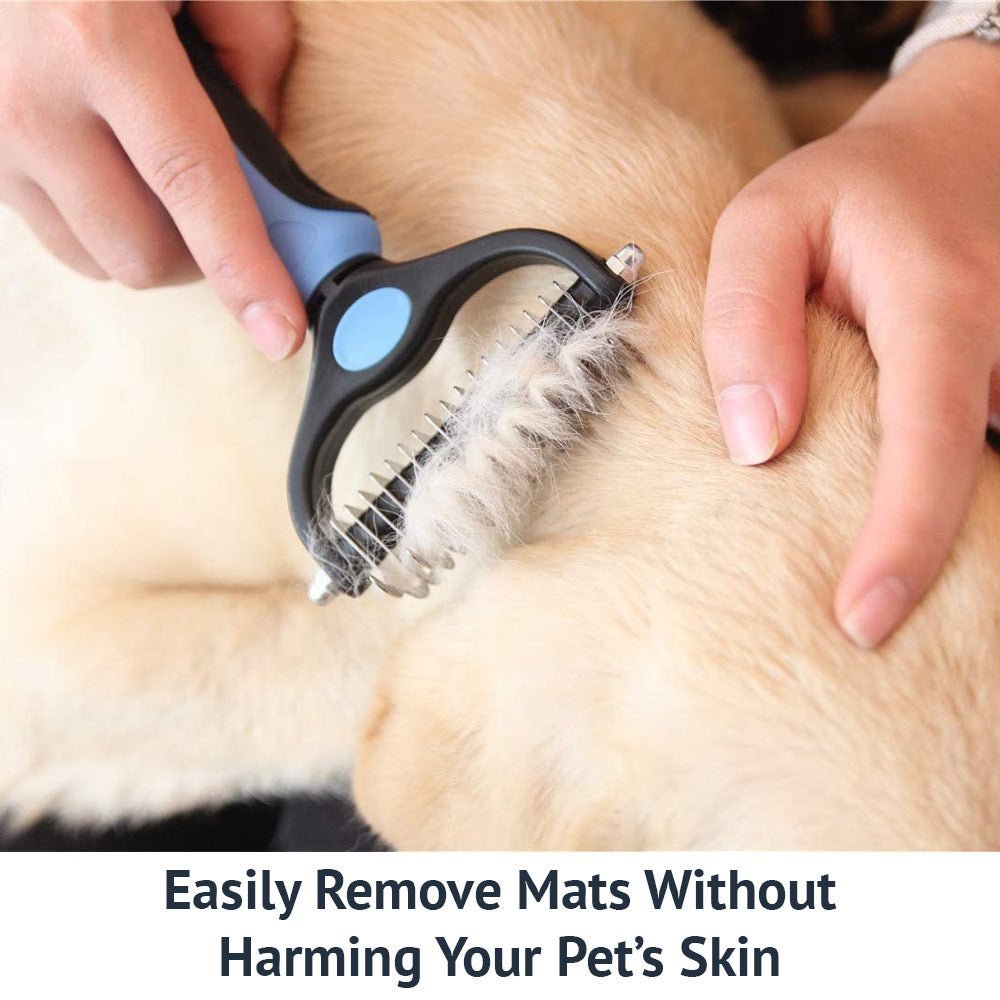 (image for) 🔥Buy 3 Free Shipping🔥Pet Grooming Brush - Double Sided Shedding And Dematting Undercoat Rake Comb