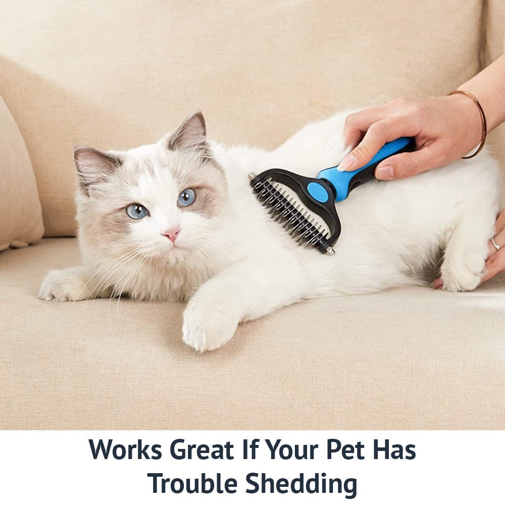 (image for) 🔥Buy 3 Free Shipping🔥Pet Grooming Brush - Double Sided Shedding And Dematting Undercoat Rake Comb