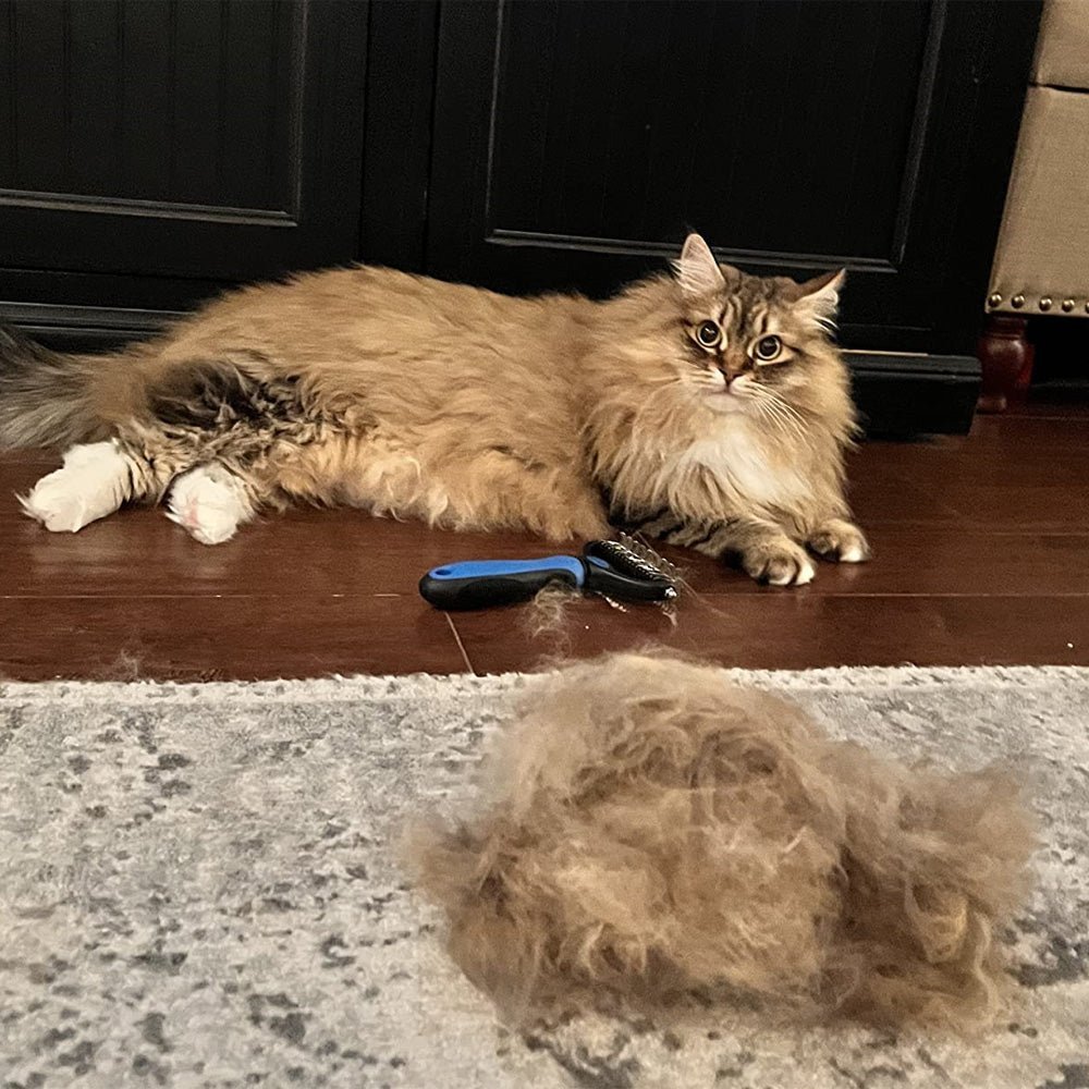 (image for) 🔥Buy 3 Free Shipping🔥Pet Grooming Brush - Double Sided Shedding And Dematting Undercoat Rake Comb