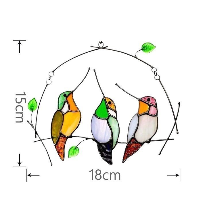 (image for) 🔥Hot Sale🐦The best Christmas Gift-Birds Stained Window Panel Hangings🎁