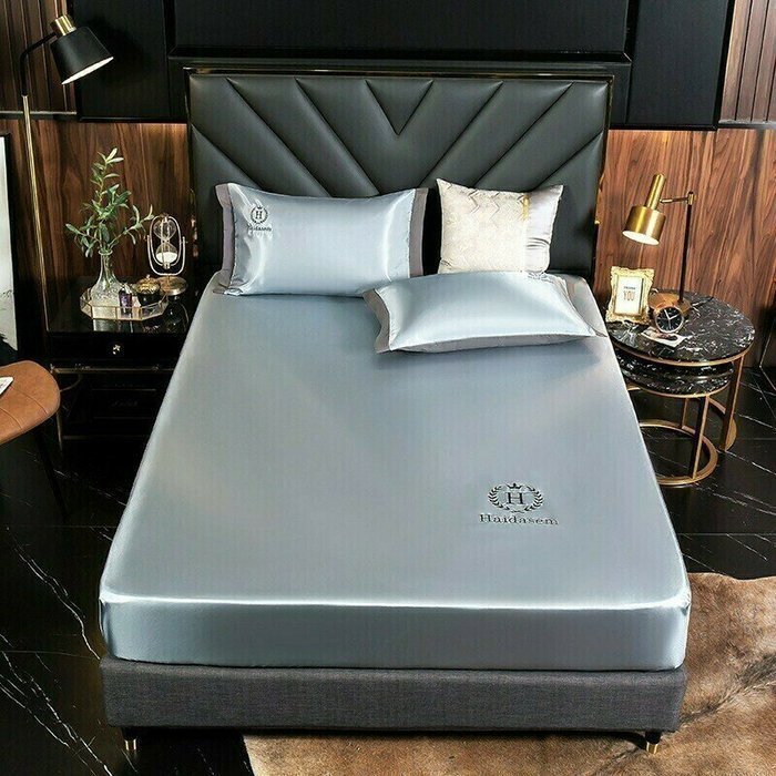 (image for) 🎁Summer Promotion-Free Pillowcase & 49% OFF🎁-Ice Silk Bed Sheet-Buy 2 free shipping🔥