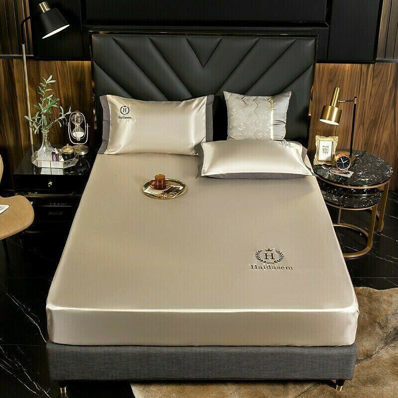 (image for) 🎁Summer Promotion-Free Pillowcase & 49% OFF🎁-Ice Silk Bed Sheet-Buy 2 free shipping🔥