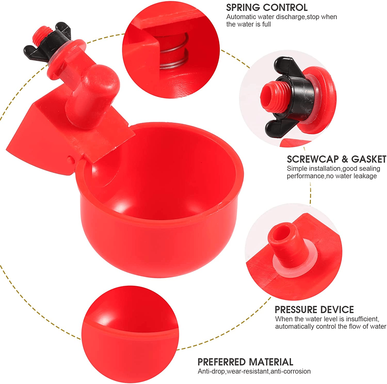 (image for) (⚡Flash Sale Today - 49% OFF) 6PCS/SET Automatic Poultry Drinking Bowl - Buy 2 Get 1 Free