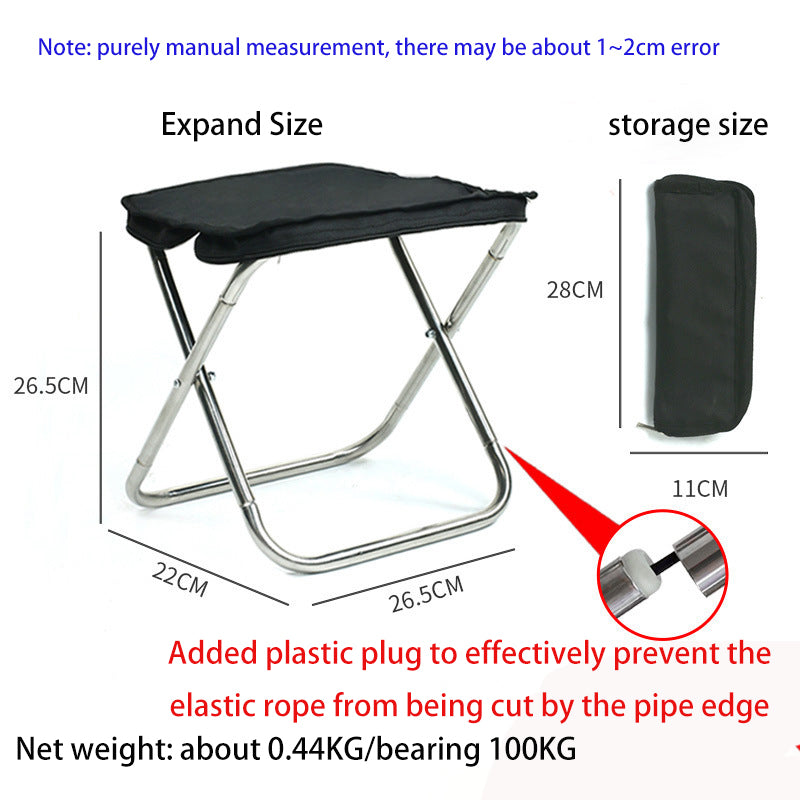 (image for) 💥Factory Clearance Sale, Return Funds💥 Outdoor Handbag Folding Stool Portable Stainless Steel Camping Fishing Chair