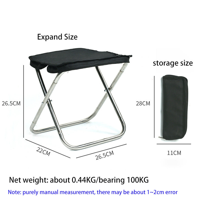 (image for) 💥Factory Clearance Sale, Return Funds💥 Outdoor Handbag Folding Stool Portable Stainless Steel Camping Fishing Chair