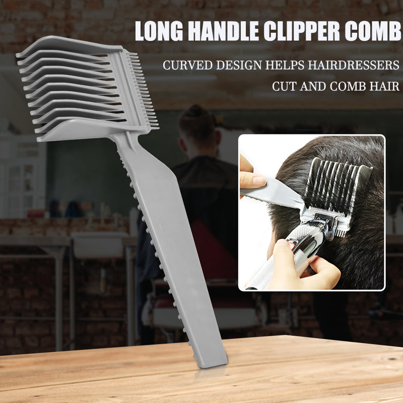 (image for) Men's Barber Comb Gradient Comb Oil Head Caliper Comb Long Handle Pusher Comb