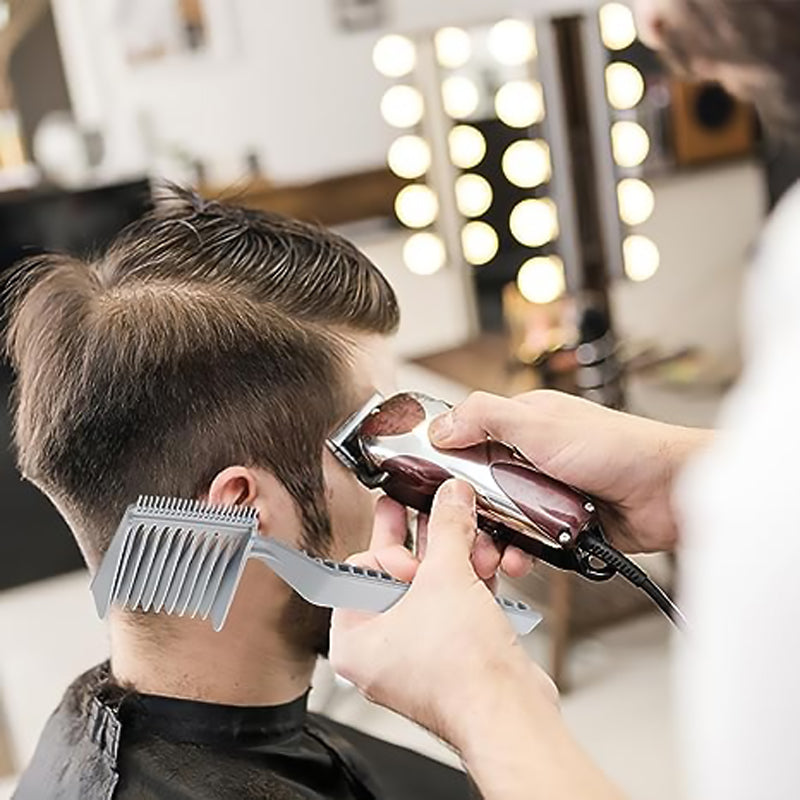 (image for) Men's Barber Comb Gradient Comb Oil Head Caliper Comb Long Handle Pusher Comb