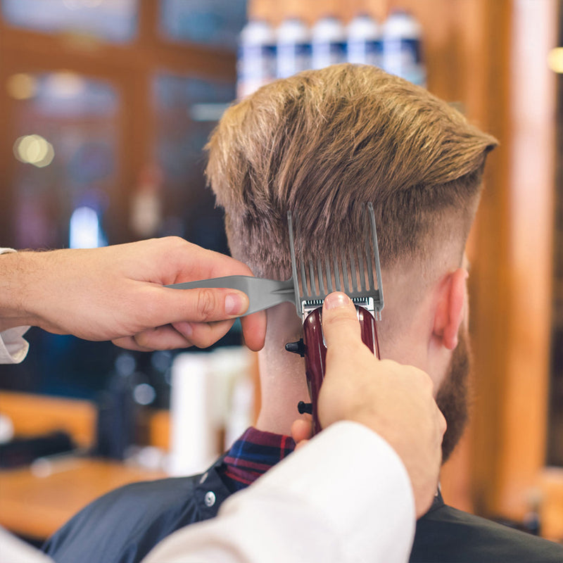 (image for) Men's Barber Comb Gradient Comb Oil Head Caliper Comb Long Handle Pusher Comb