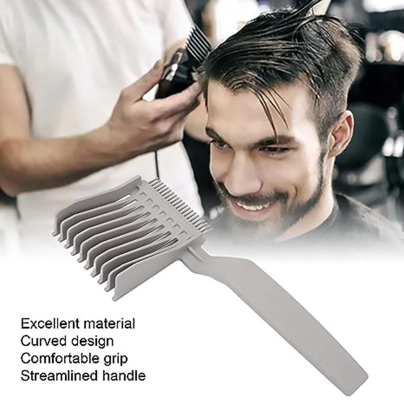 (image for) Men's Barber Comb Gradient Comb Oil Head Caliper Comb Long Handle Pusher Comb