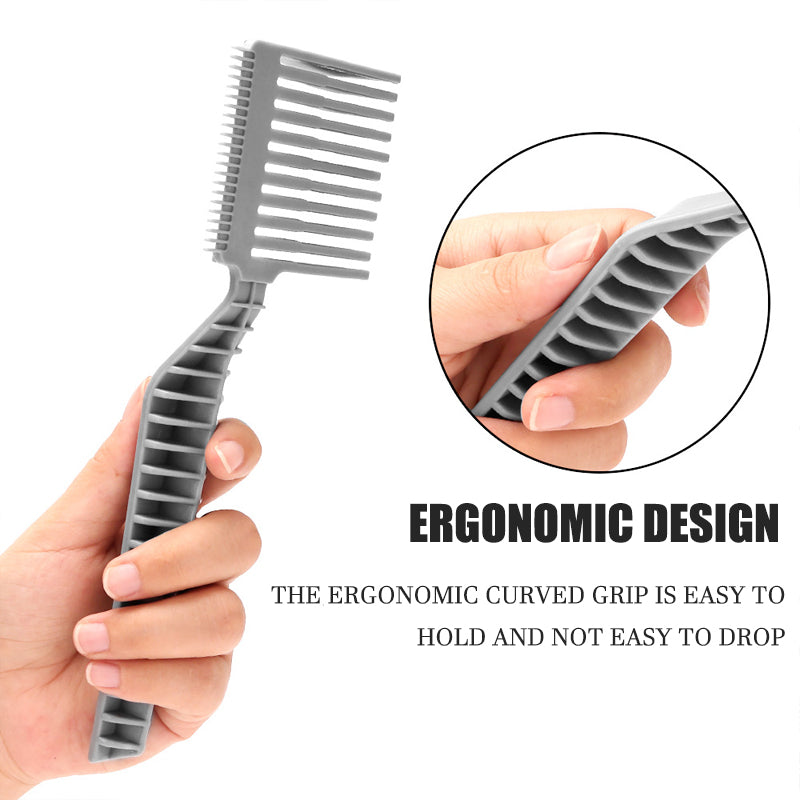 (image for) Men's Barber Comb Gradient Comb Oil Head Caliper Comb Long Handle Pusher Comb