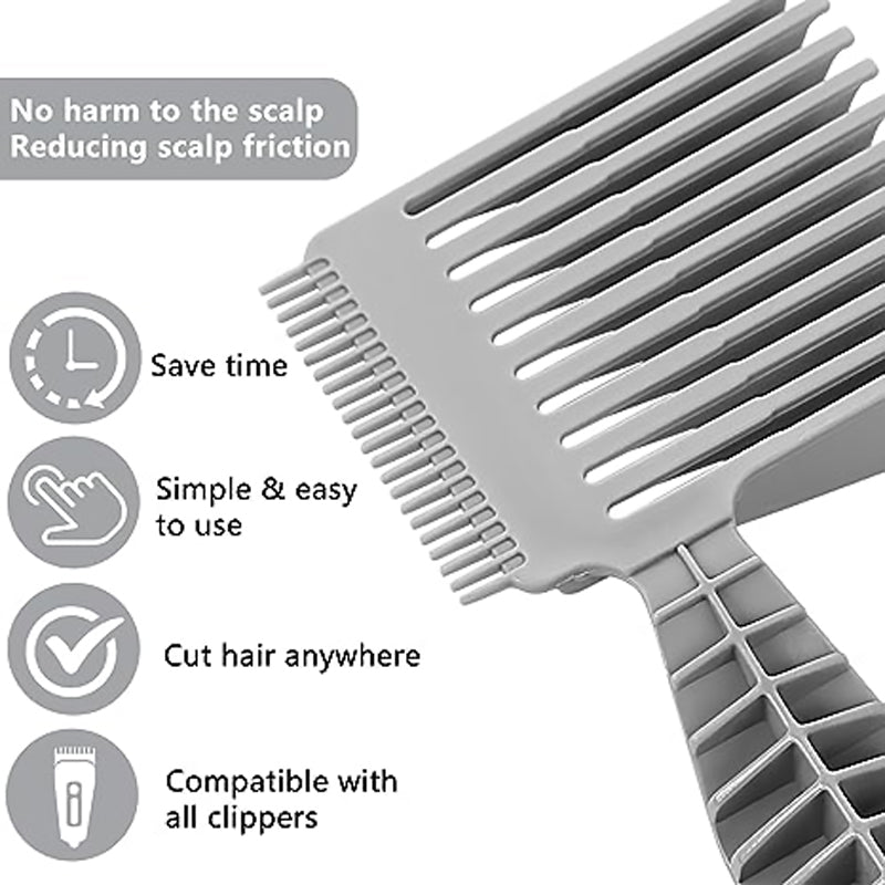 (image for) Men's Barber Comb Gradient Comb Oil Head Caliper Comb Long Handle Pusher Comb