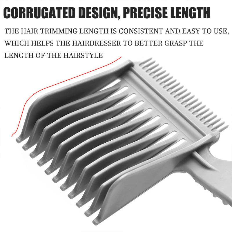 (image for) Men's Barber Comb Gradient Comb Oil Head Caliper Comb Long Handle Pusher Comb