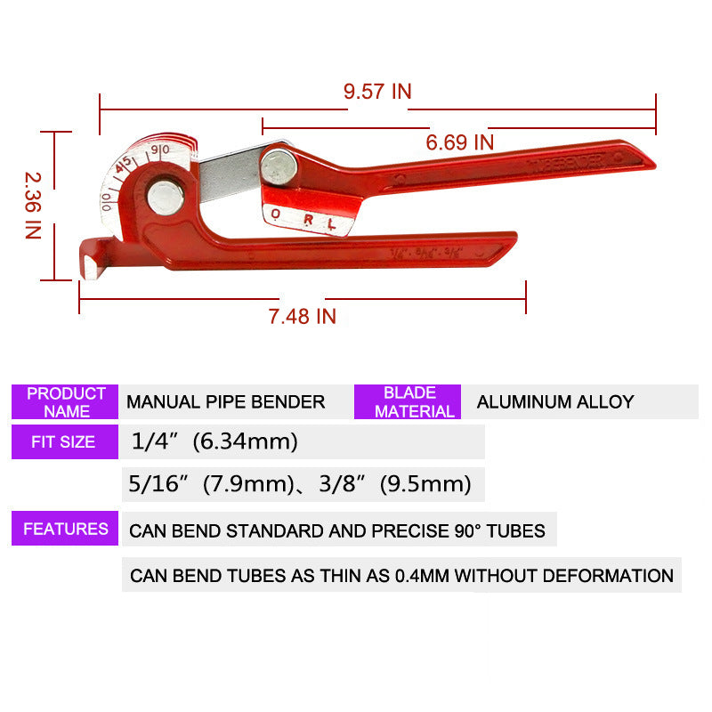 (image for) 🔥Factory Clearance Sale With 50% Off🔥Suitable For 6mm 8mm 10mm Three-slot Copper Pipe Manual Pipe Bender