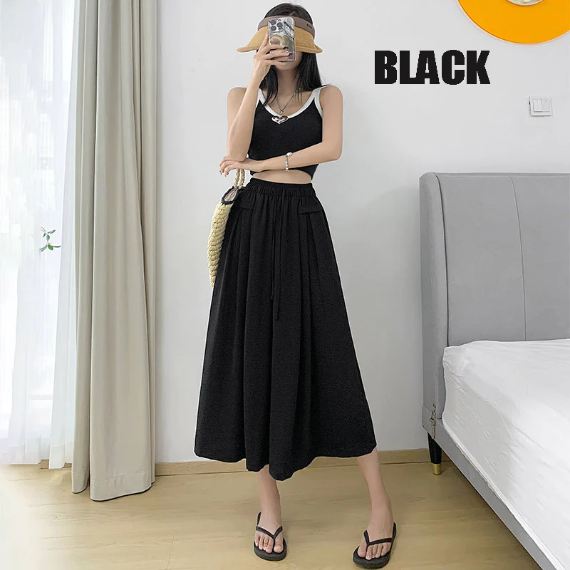 (image for) 2023 Summer Thin Casual High Waist Large Size Slim Ice Silk Wide Leg Pants