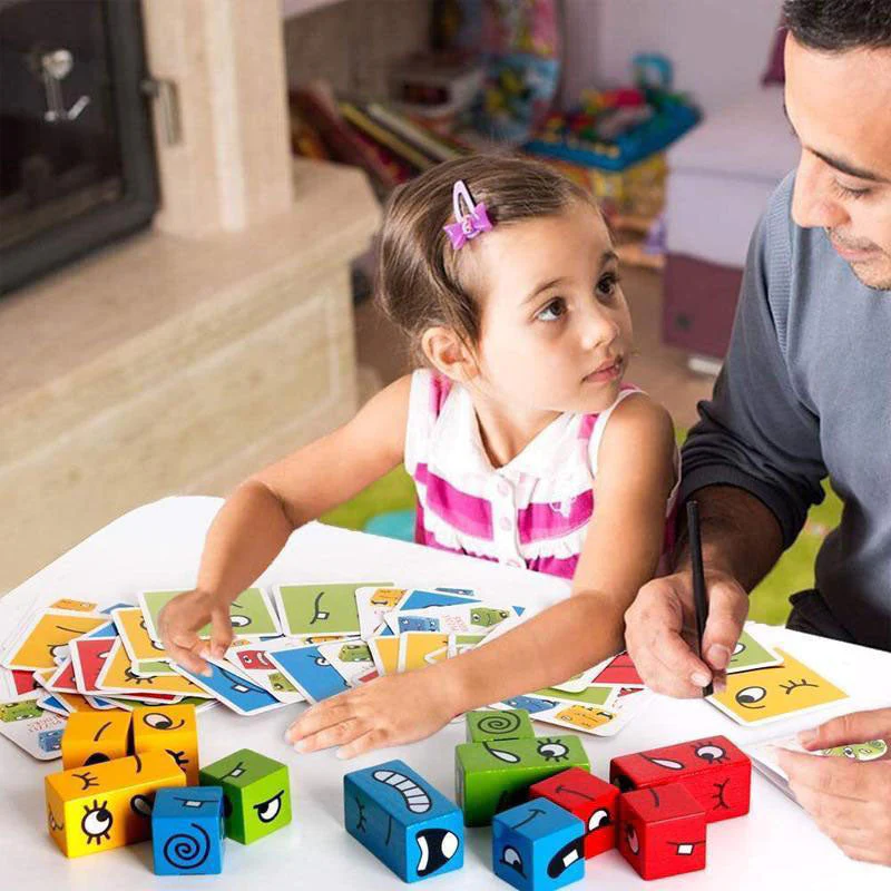 (image for) ⏰Hot Sale-30% OFF 👼-3D expression change face building blocks toy