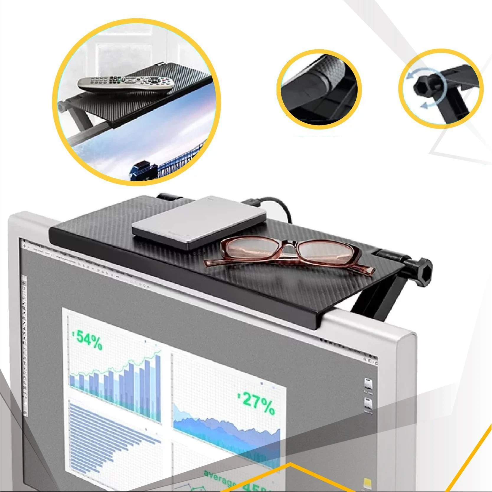 (image for) Adjustable Screen Top Shelf Stuff Organizer