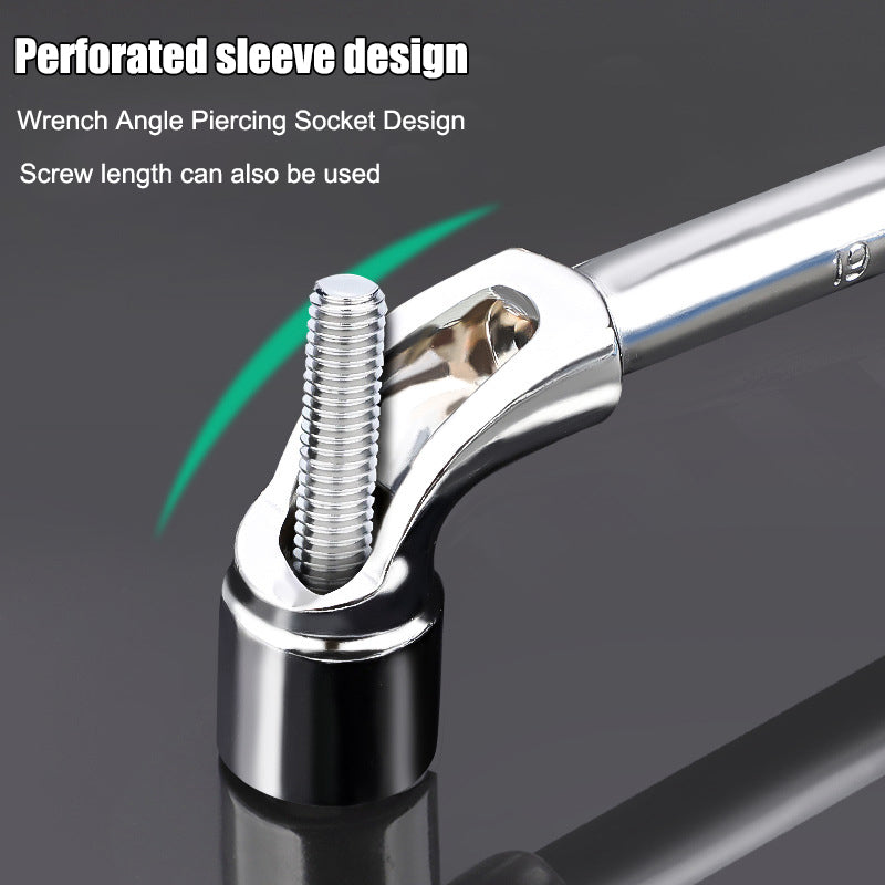 (image for) Hardware Tool Perforation Wrench L-Shaped Elbow Socket Wrench 7-Shaped Milling Mouth Wrench