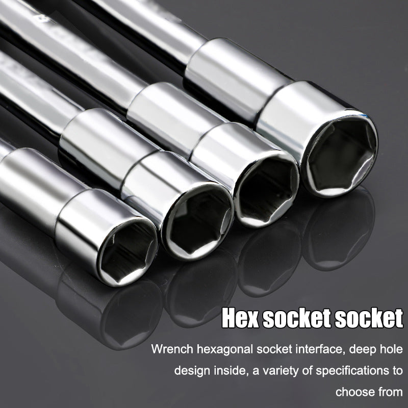 (image for) Hardware Tool Perforation Wrench L-Shaped Elbow Socket Wrench 7-Shaped Milling Mouth Wrench