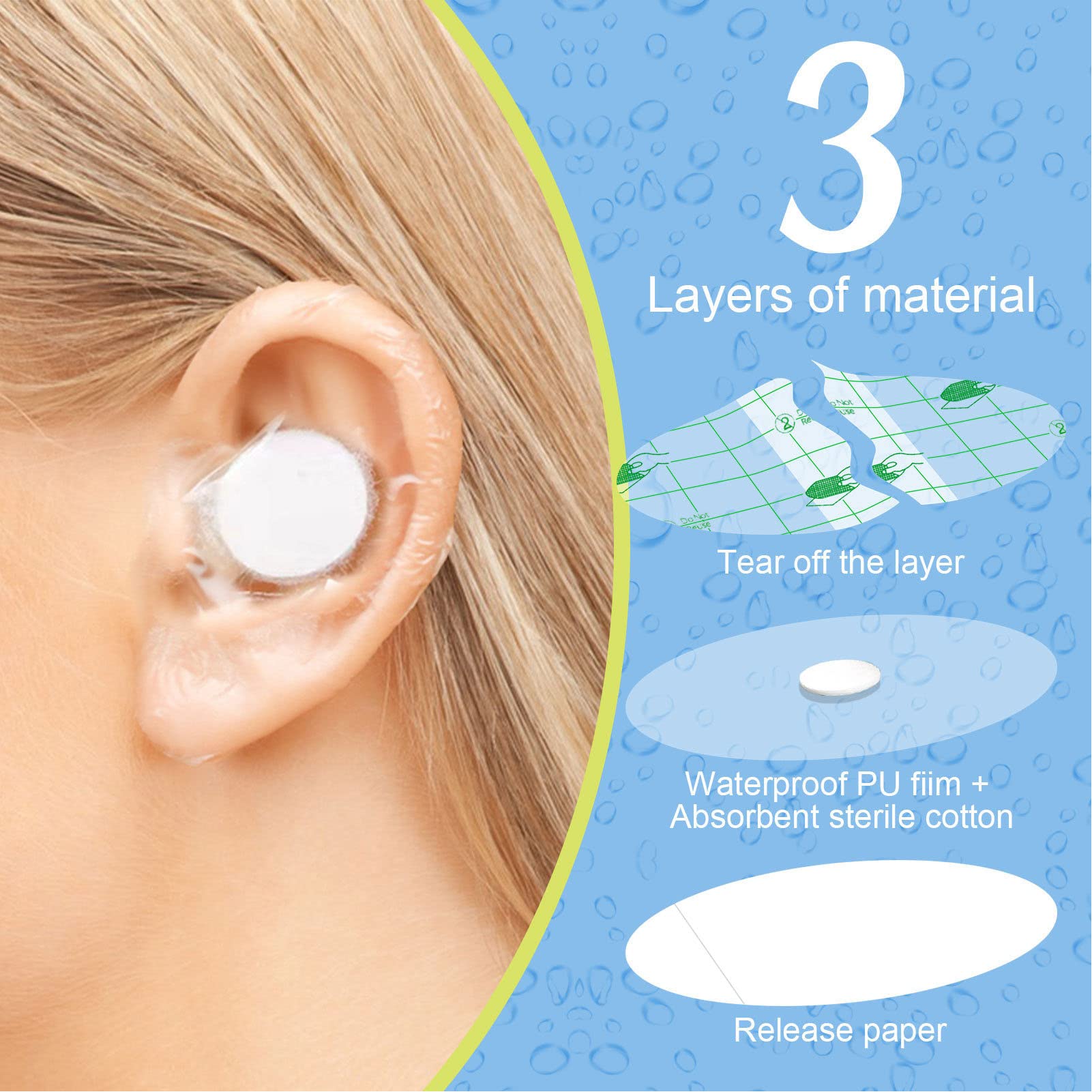 (image for) 🔥Fall 50% Off Sale This Weekend Only🔥Waterproof Ear Stickers For Children Bathing And Swimming Ear Protectors 60PCS