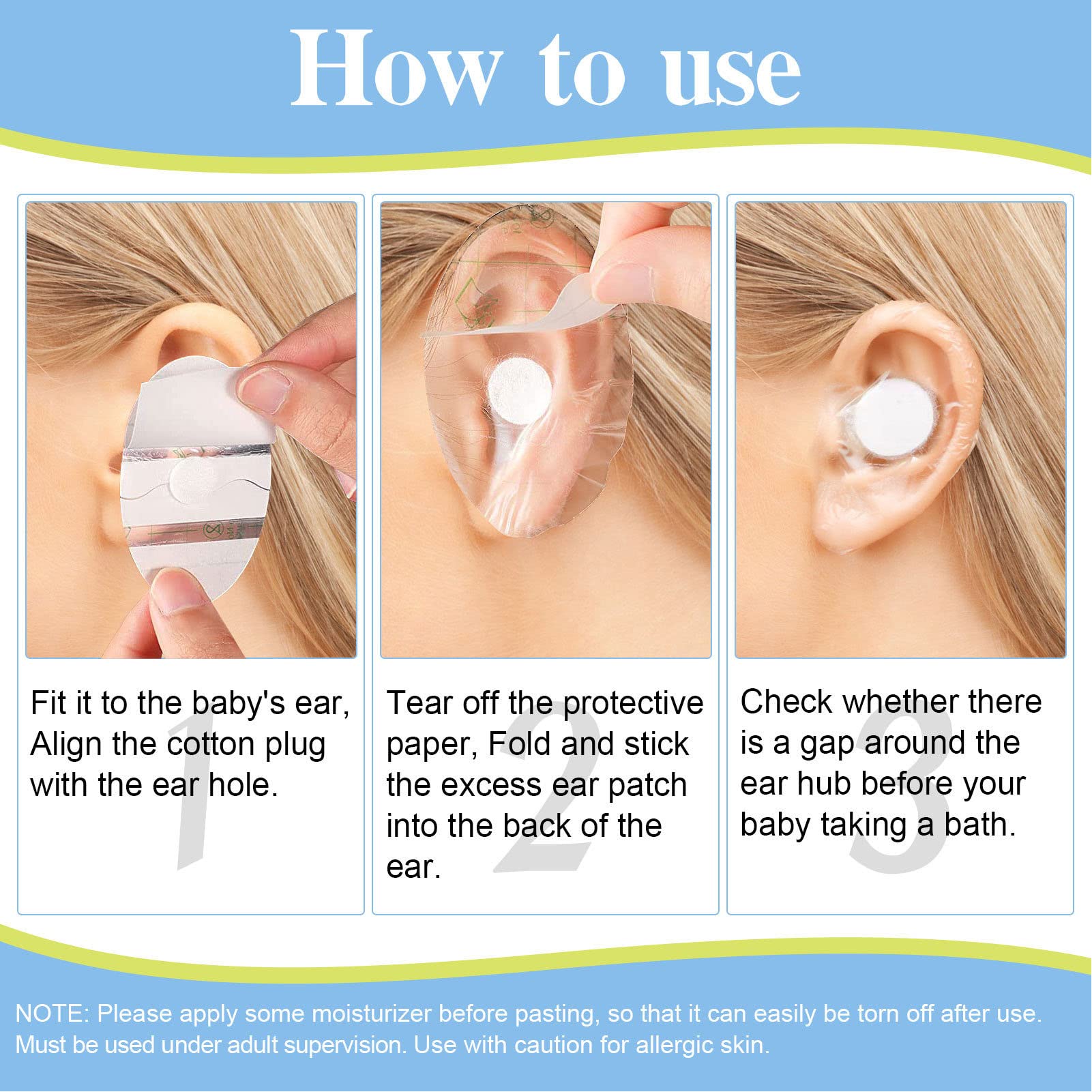 (image for) 🔥Fall 50% Off Sale This Weekend Only🔥Waterproof Ear Stickers For Children Bathing And Swimming Ear Protectors 60PCS