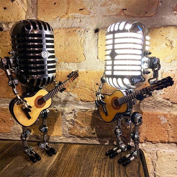 (image for) 🔥 49% OFF🎁Vintage Metal Microphone Robot Desk Lamp🎸