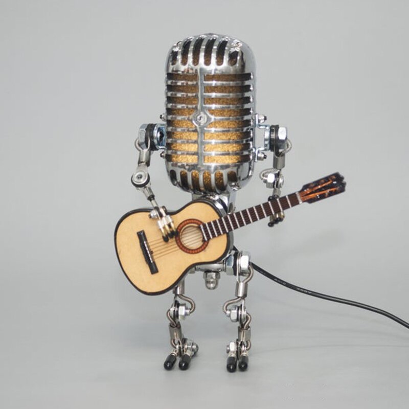 (image for) 🔥 49% OFF🎁Vintage Metal Microphone Robot Desk Lamp🎸