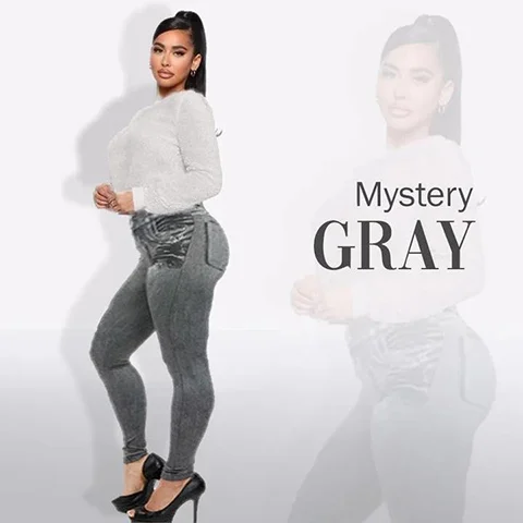 (image for) Perfect Stretch Skinny Fit Pull-On Push-Up Plus-Size Denim Jeans Leggings