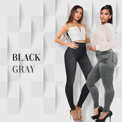 (image for) Perfect Stretch Skinny Fit Pull-On Push-Up Plus-Size Denim Jeans Leggings