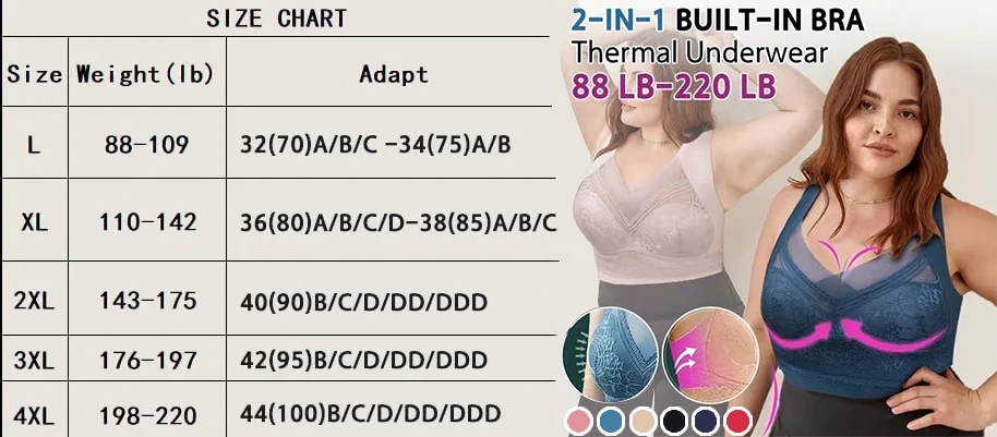 (image for) 🎉Buy 1 Get 2 Free(Add 3 pcs to cart)⚡2-in-1 Built-in Bra Thermal Underwear