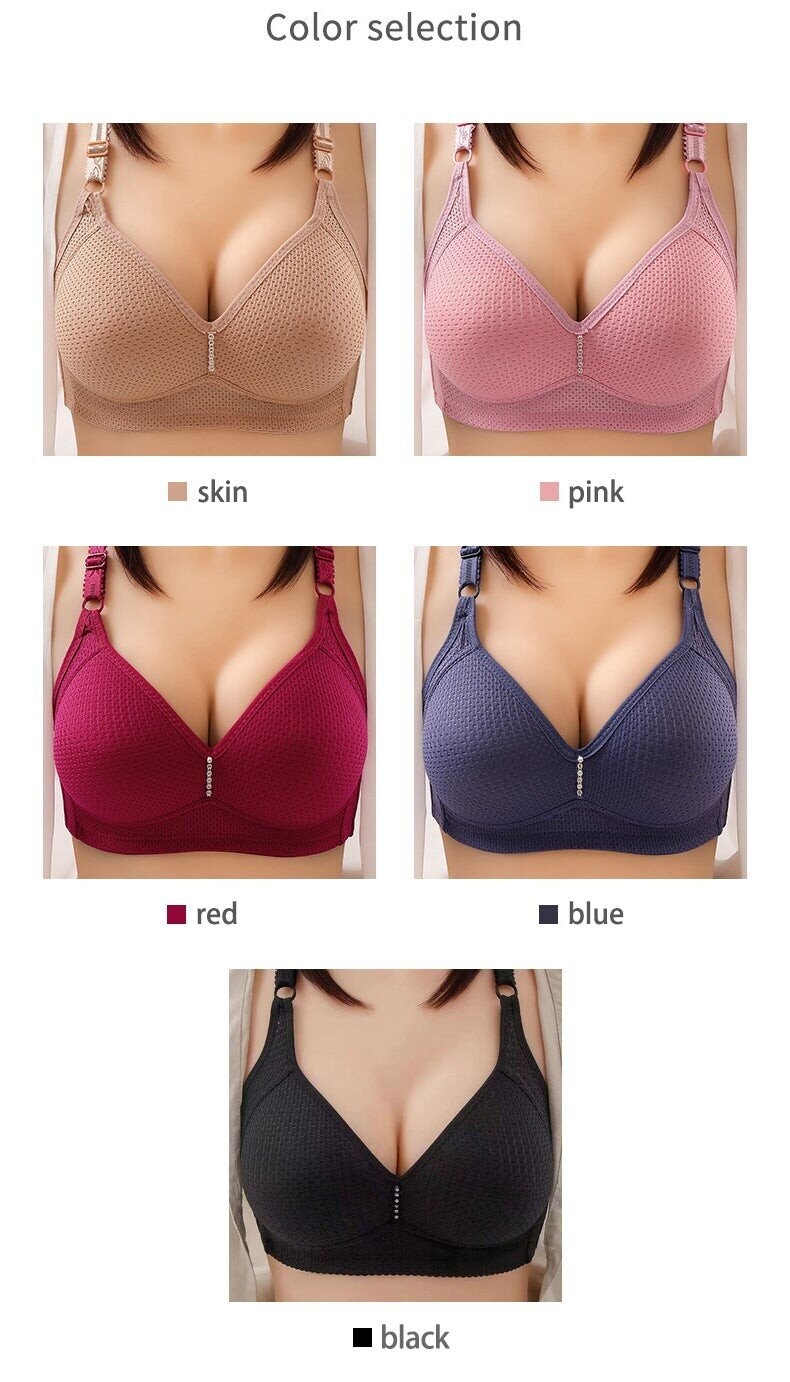 (image for) 🔥Plus Size Bra Women Underwear Wire Free Comfort Soft Breathable🔥