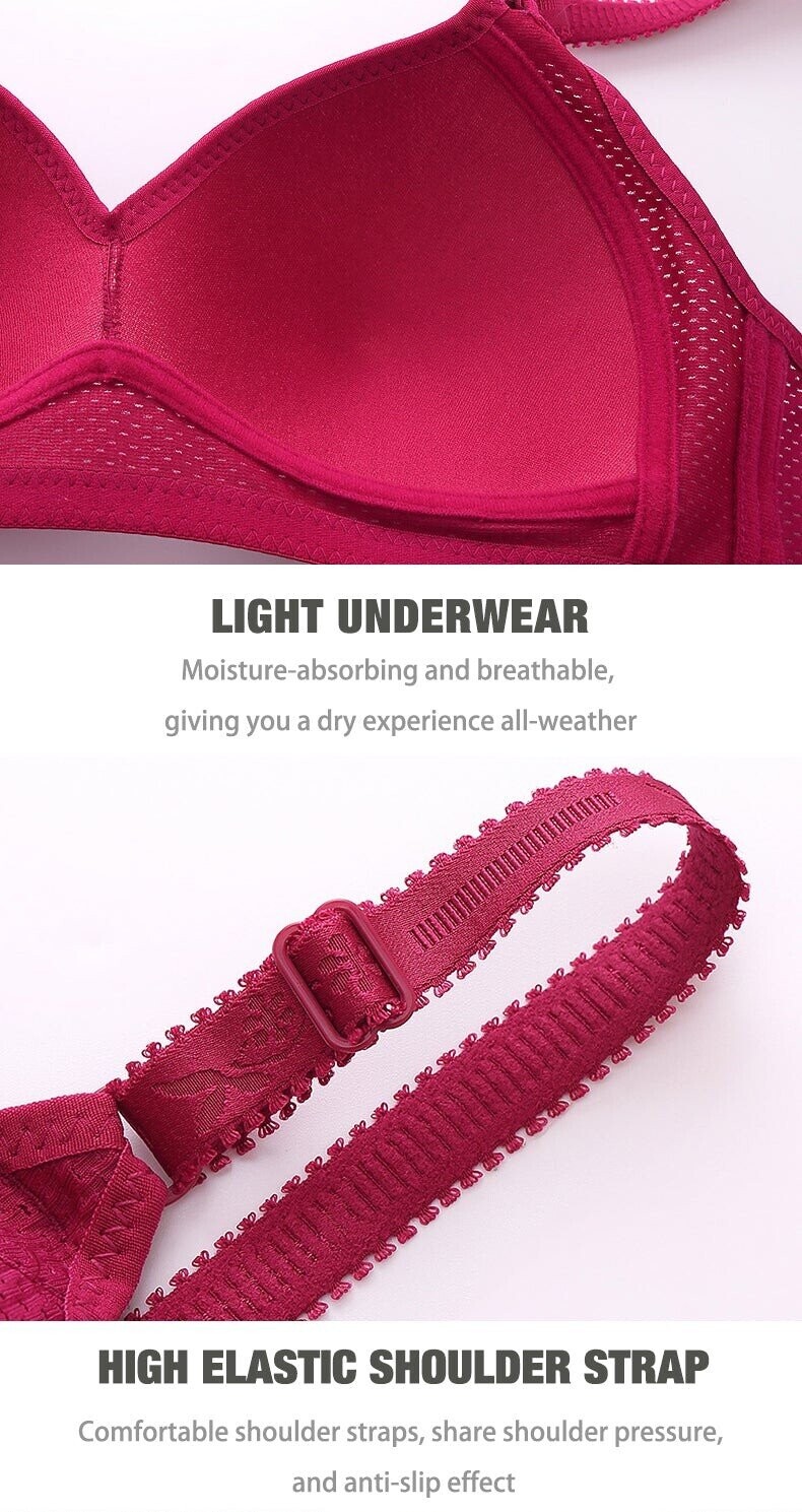 (image for) 🔥Plus Size Bra Women Underwear Wire Free Comfort Soft Breathable🔥