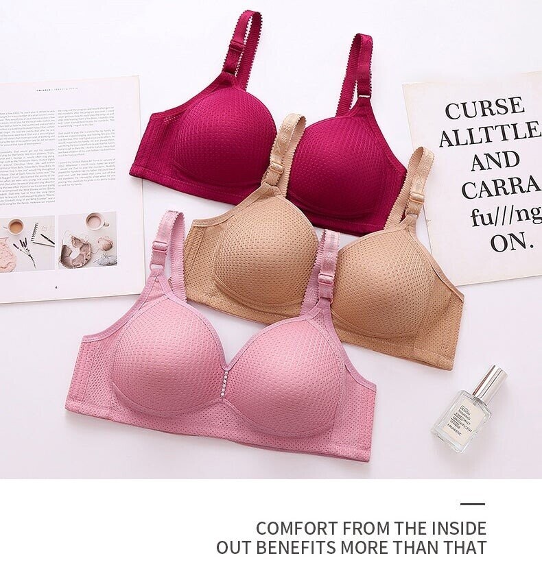 (image for) 🔥Plus Size Bra Women Underwear Wire Free Comfort Soft Breathable🔥