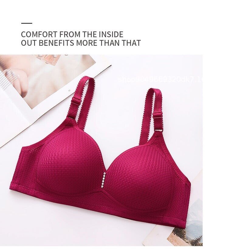 (image for) 🔥Plus Size Bra Women Underwear Wire Free Comfort Soft Breathable🔥