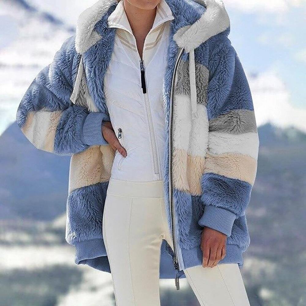 (image for) 🔥 49% OFF-🐑RCONTRASTING LAMB WOOL PADDED COAT🎁SPECIAL OFFE