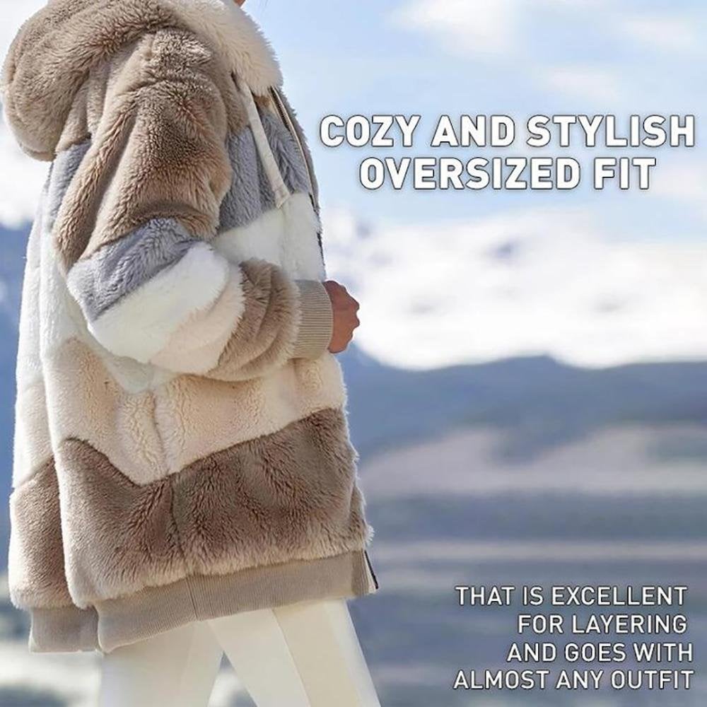 (image for) 🔥 49% OFF-🐑RCONTRASTING LAMB WOOL PADDED COAT🎁SPECIAL OFFE