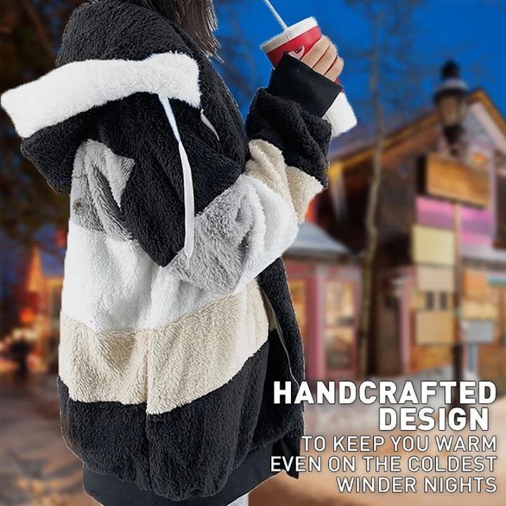 (image for) 🔥 49% OFF-🐑RCONTRASTING LAMB WOOL PADDED COAT🎁SPECIAL OFFE