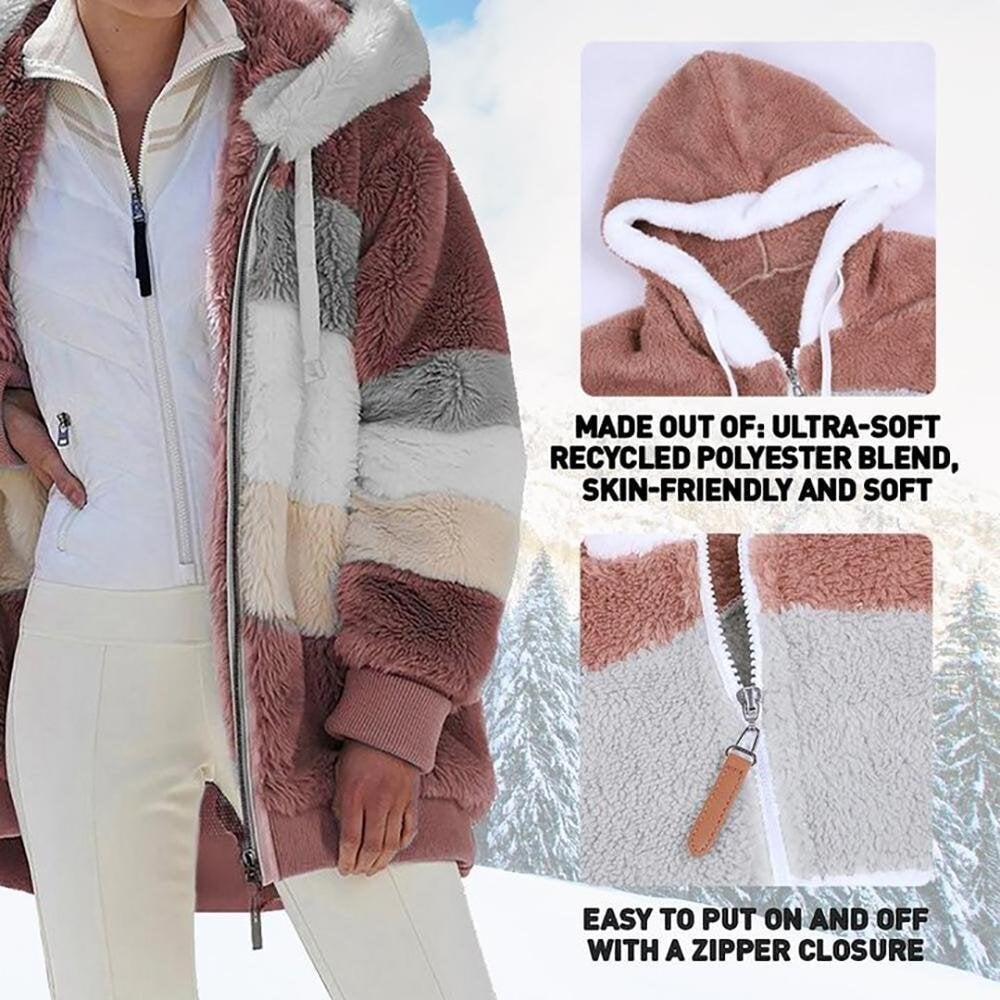 (image for) 🔥 49% OFF-🐑RCONTRASTING LAMB WOOL PADDED COAT🎁SPECIAL OFFE