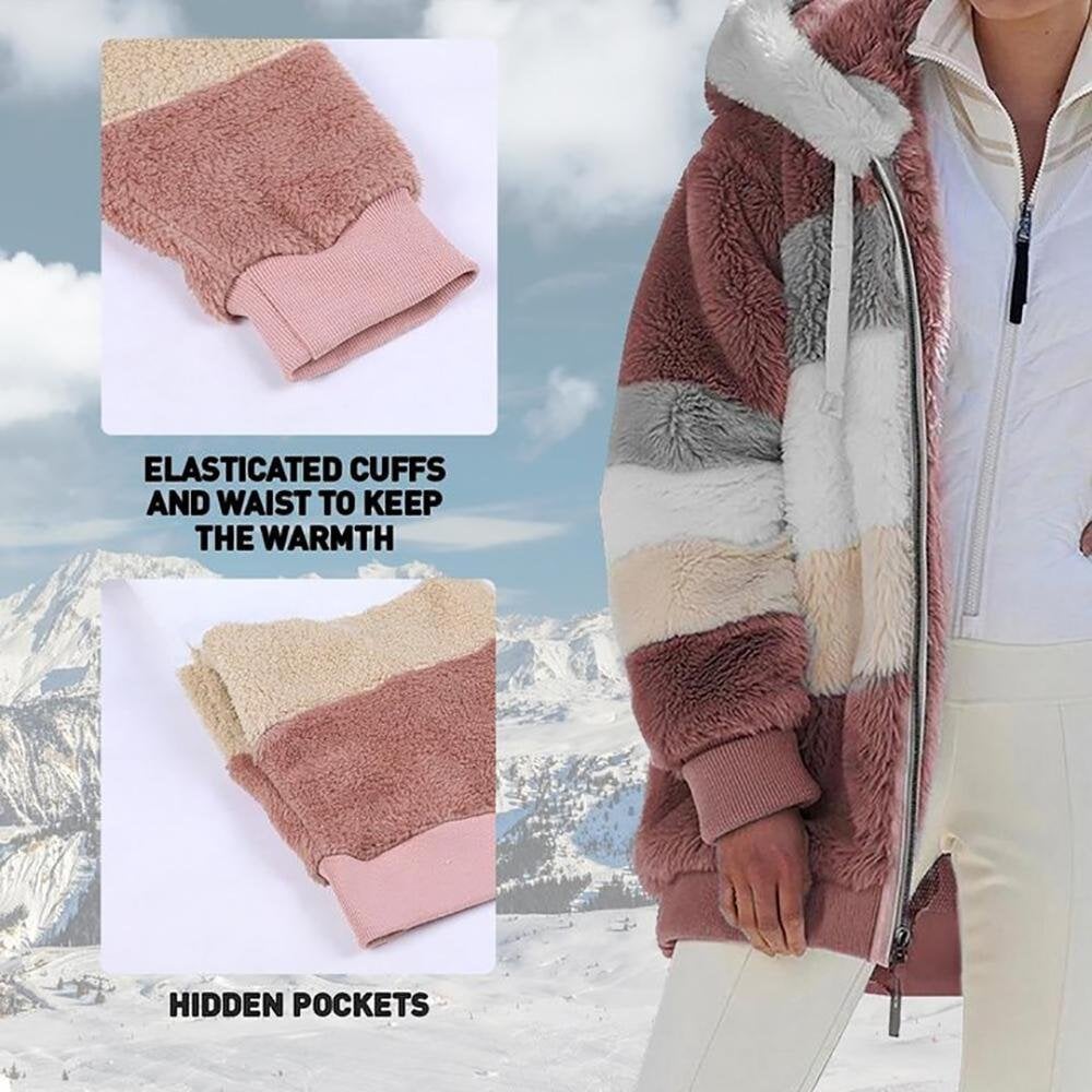 (image for) 🔥 49% OFF-🐑RCONTRASTING LAMB WOOL PADDED COAT🎁SPECIAL OFFE