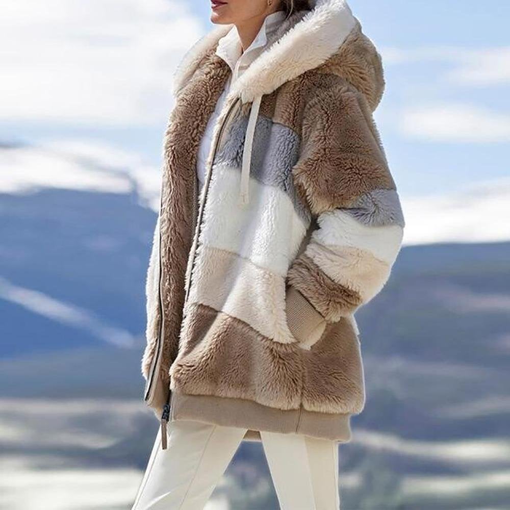 (image for) 🔥 49% OFF-🐑RCONTRASTING LAMB WOOL PADDED COAT🎁SPECIAL OFFE