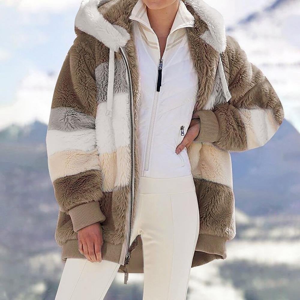 (image for) 🔥 49% OFF-🐑RCONTRASTING LAMB WOOL PADDED COAT🎁SPECIAL OFFE