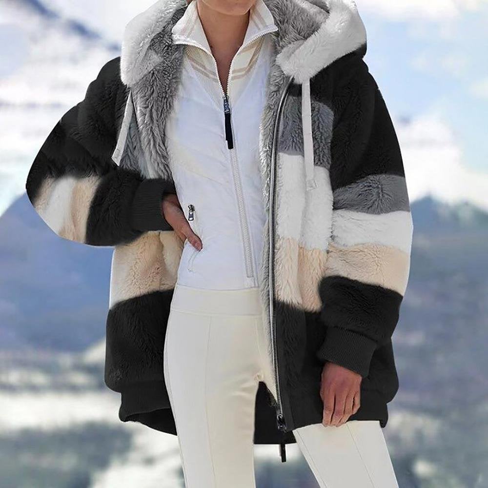 (image for) 🔥 49% OFF-🐑RCONTRASTING LAMB WOOL PADDED COAT🎁SPECIAL OFFE