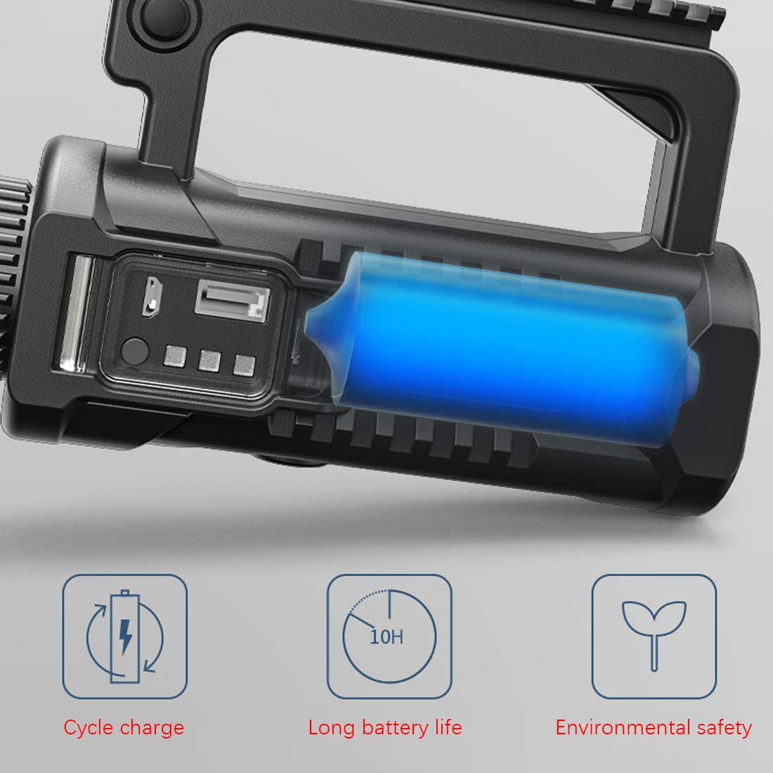 (image for) ⏰ Promotion 49% OFF - Rechargeable Handheld Spotlight Flashlight 90000 High Lumens