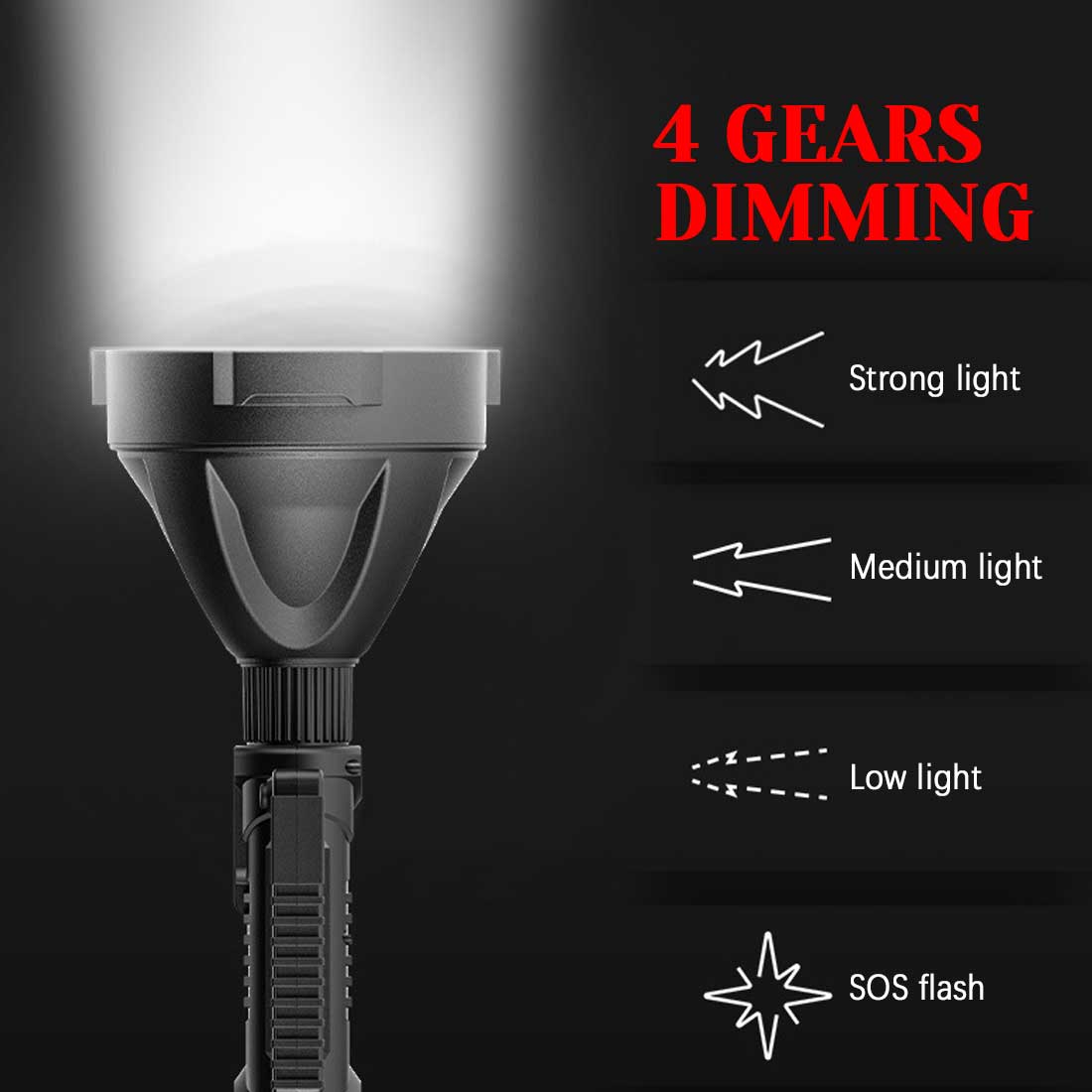 (image for) ⏰ Promotion 49% OFF - Rechargeable Handheld Spotlight Flashlight 90000 High Lumens