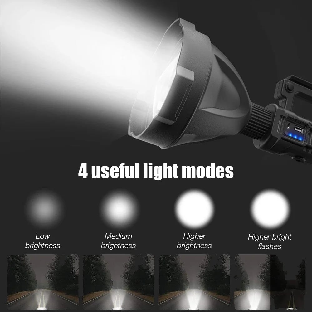 (image for) ⏰ Promotion 49% OFF - Rechargeable Handheld Spotlight Flashlight 90000 High Lumens