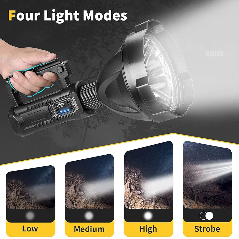 (image for) ⏰ Promotion 49% OFF - Rechargeable Handheld Spotlight Flashlight 90000 High Lumens