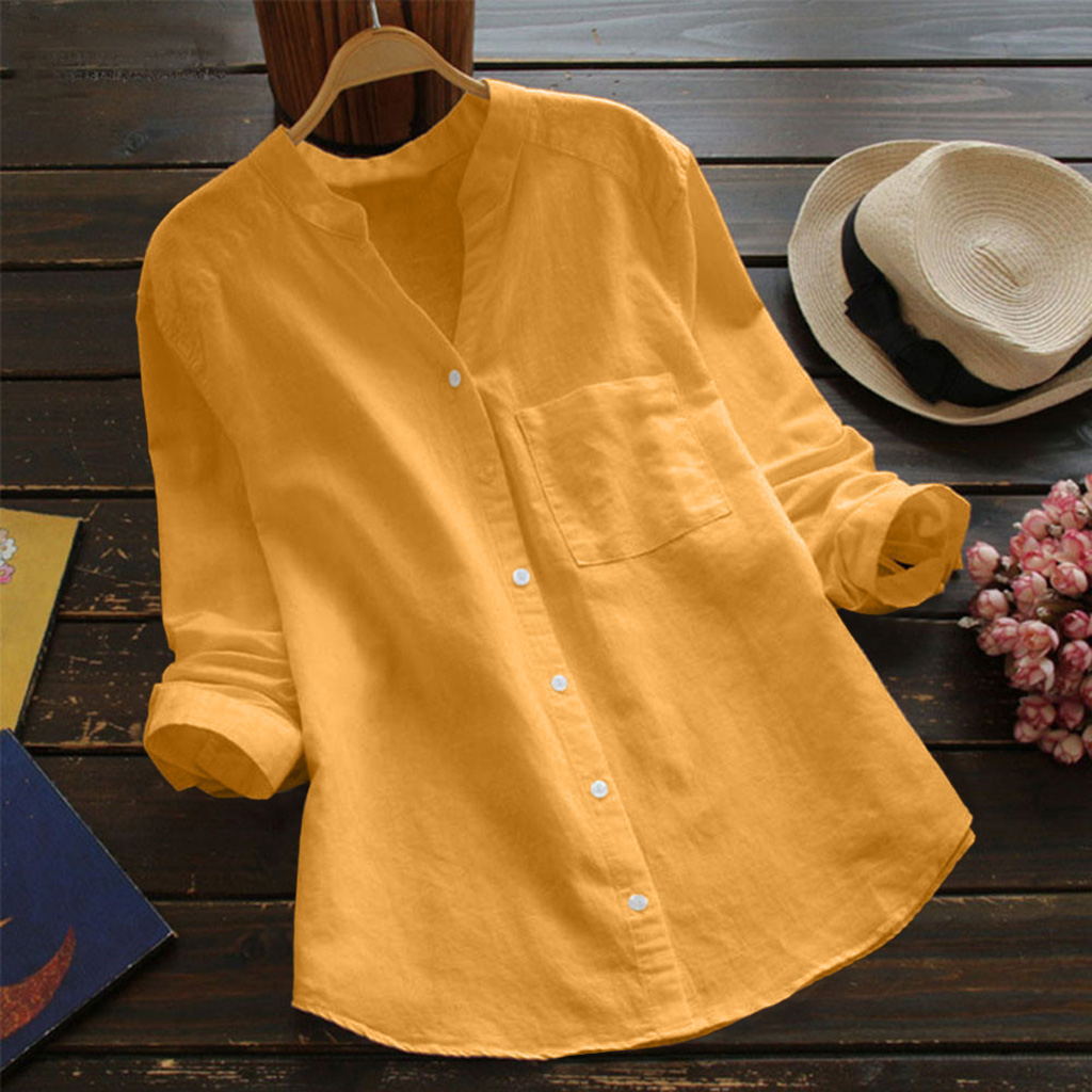 (image for) Linen Cotton Casual Loose Shirt-Buy 2 Free Shipping