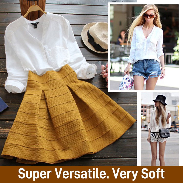 (image for) Linen Cotton Casual Loose Shirt-Buy 2 Free Shipping