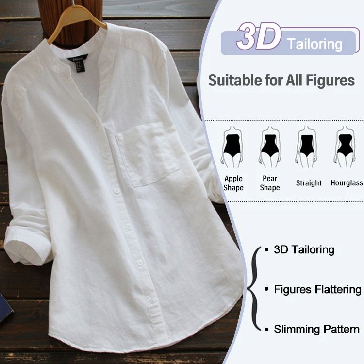 (image for) Linen Cotton Casual Loose Shirt-Buy 2 Free Shipping