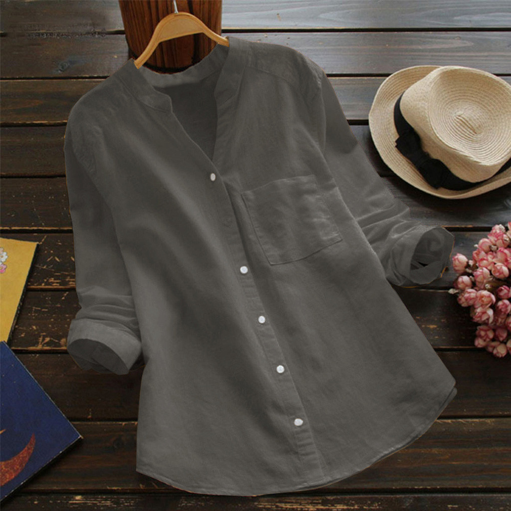 (image for) Linen Cotton Casual Loose Shirt-Buy 2 Free Shipping