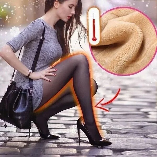 (image for) Flawless Legs Fake Translucent Warm Plush Lined Elastic Tights